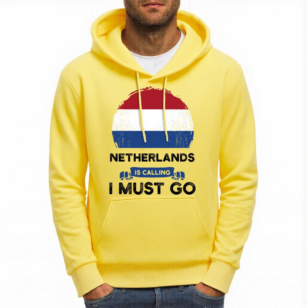 Netherlands Is Calling I Must Go Printing Men Hoodie Multicolor Loose Hoody Autumn Fleece Streetwear Hip Hop Pocket Man Hoodies