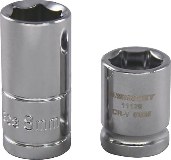 SIGNET 11135 1/4" Drive 13-Piece Short Socket Set Metric Hex Chrome Vanadium Steel Professional Compact Socket Kit with Holder Made In Japan