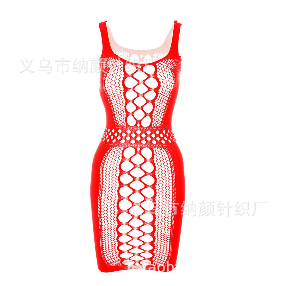 Sex underwear transparent hollow sexy net socks women's stockings tight net clothes one-piece suspender hip skirt