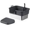 Semi-Enclosed Stainless Steel Cat Litter Box with High Walls, Splash and Leak Resistant, Large Top-Entry Design.