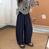 Women's Summer Thin High-Waisted Loose Lazy Casual Strolling Pants with Drape Linen Balloon Wide-Leg Trousers