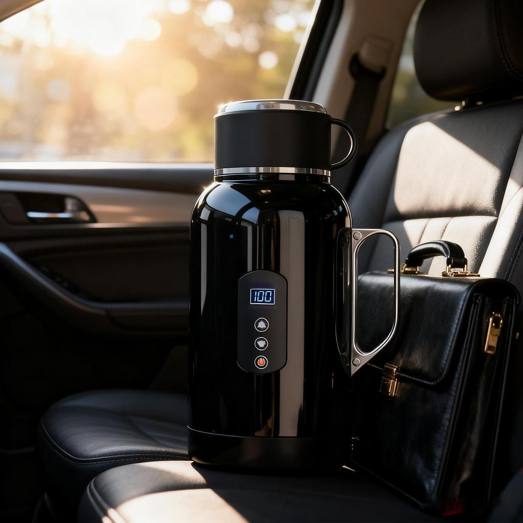 Car Kettle 1500Ml Fast Heating 12/24V Portable Automatic Shut Off Boiler For Commute Outdoor Road-Trip Camping Daily Travel