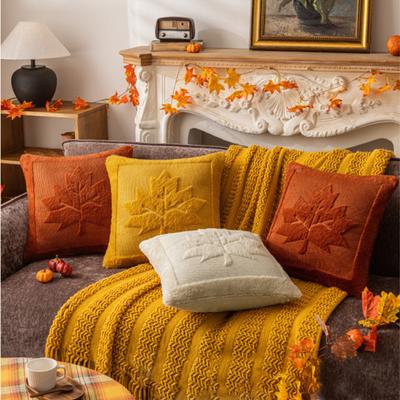 Maple Leaf Pillow Cover - Seasonal Decorative Pillowcase For Fall Home Decor