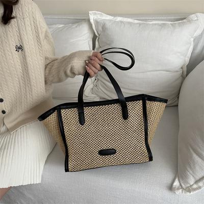Fashionable Hollow Mother-child Bag New Simple Large Capacity Tote Bag Trendy Niche Woven Shoulder Bag