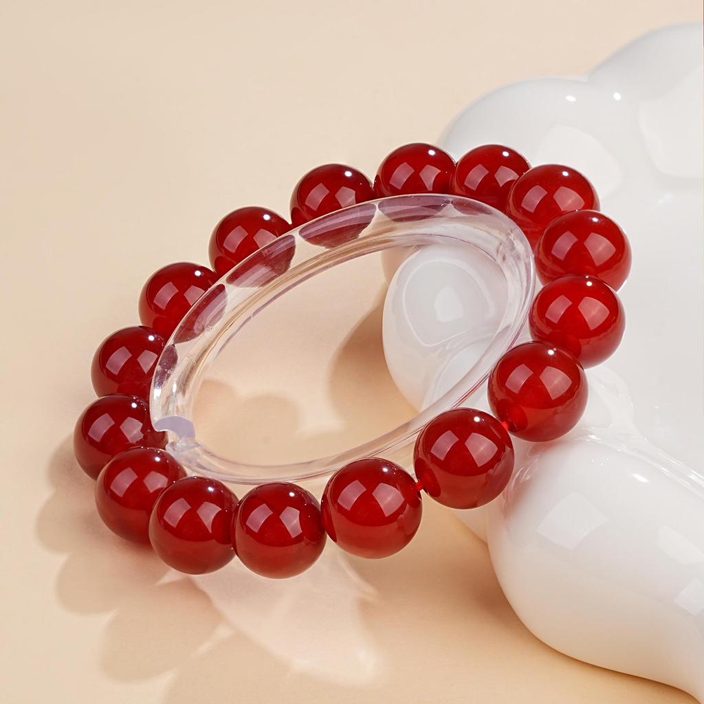 Mei Zhuo Natural Red Agate Round Loose Beads for DIY Jewelry Crafting