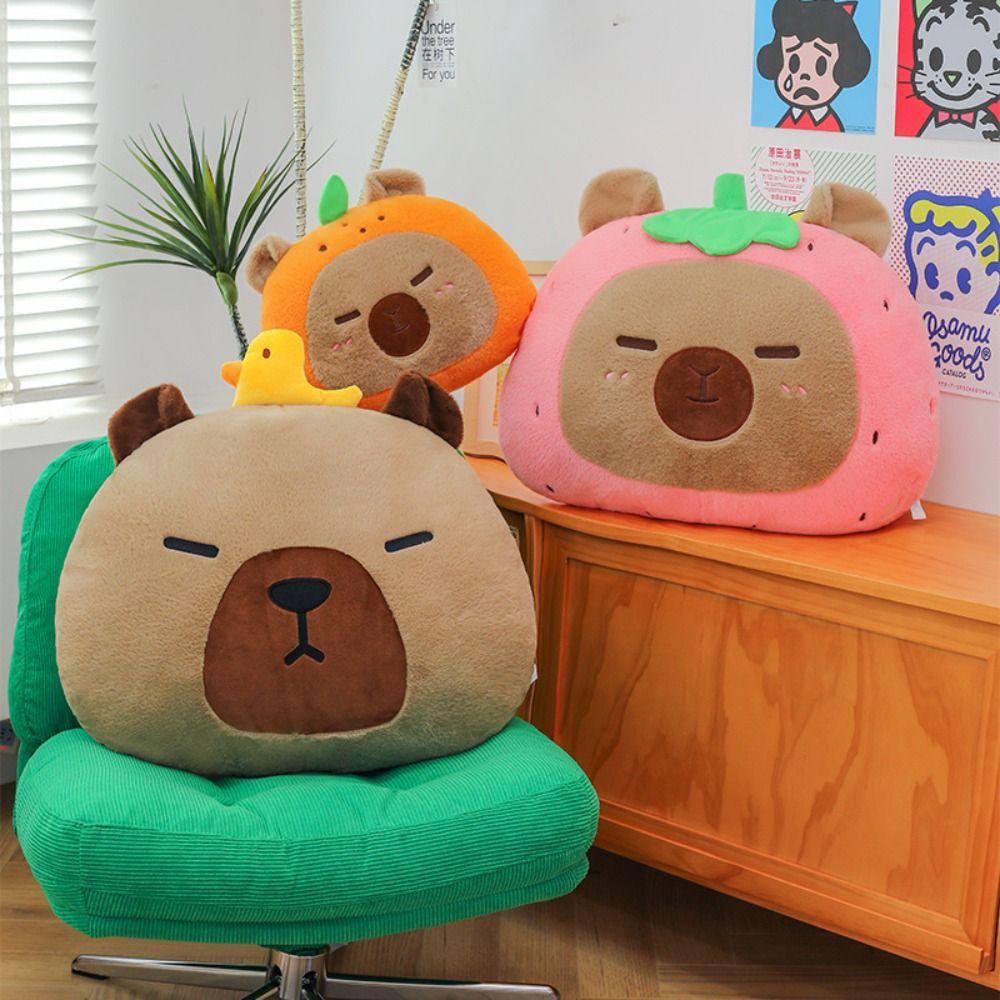 

Simulation Capybara Throw Pillow Fluffy Capibara Fluffty Doll Capybara Plush Pillow Home Decor