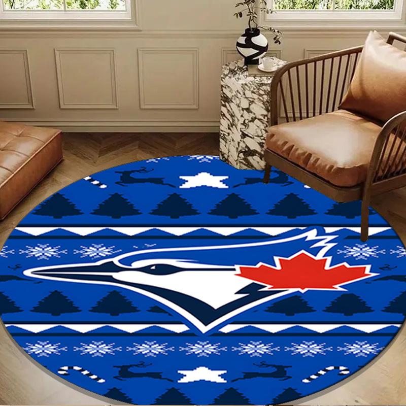 Blue Jays Logo Round mat, Anti-slip Circle Carpet Chair rug For livingroom,Bedroom, doormat home decor Gift Christmas Gifts