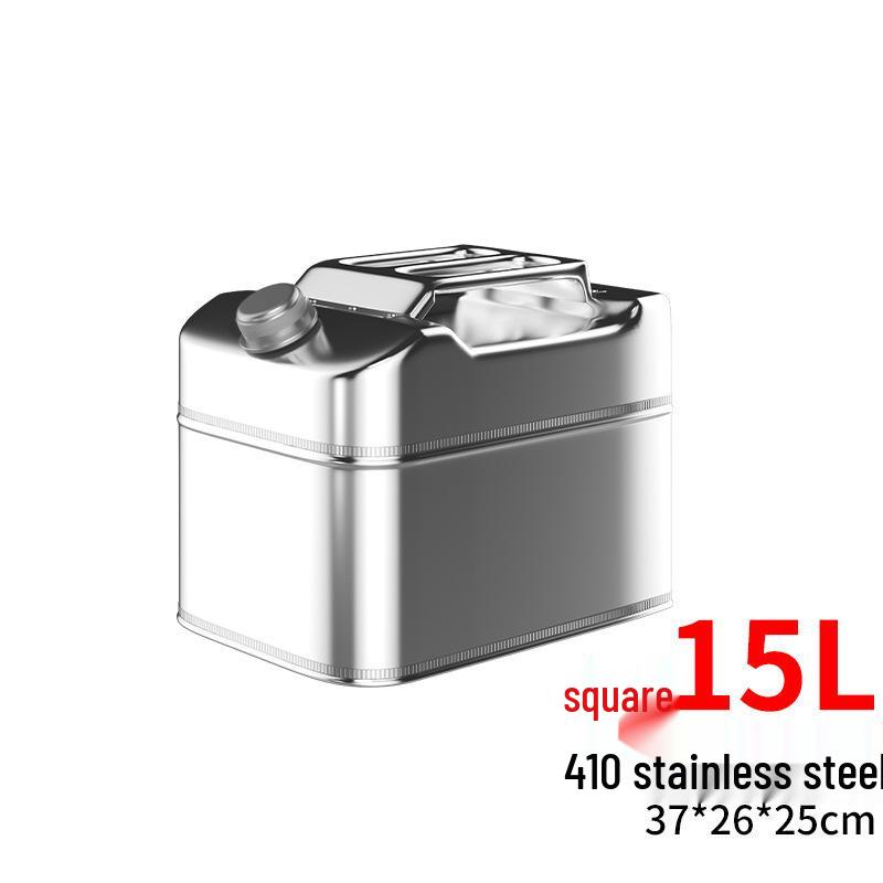 Stainless Steel Fuel Can - 304 Gasoline & Diesel, 10L/20L/30L, Thickened Portable Car Spare Tank
