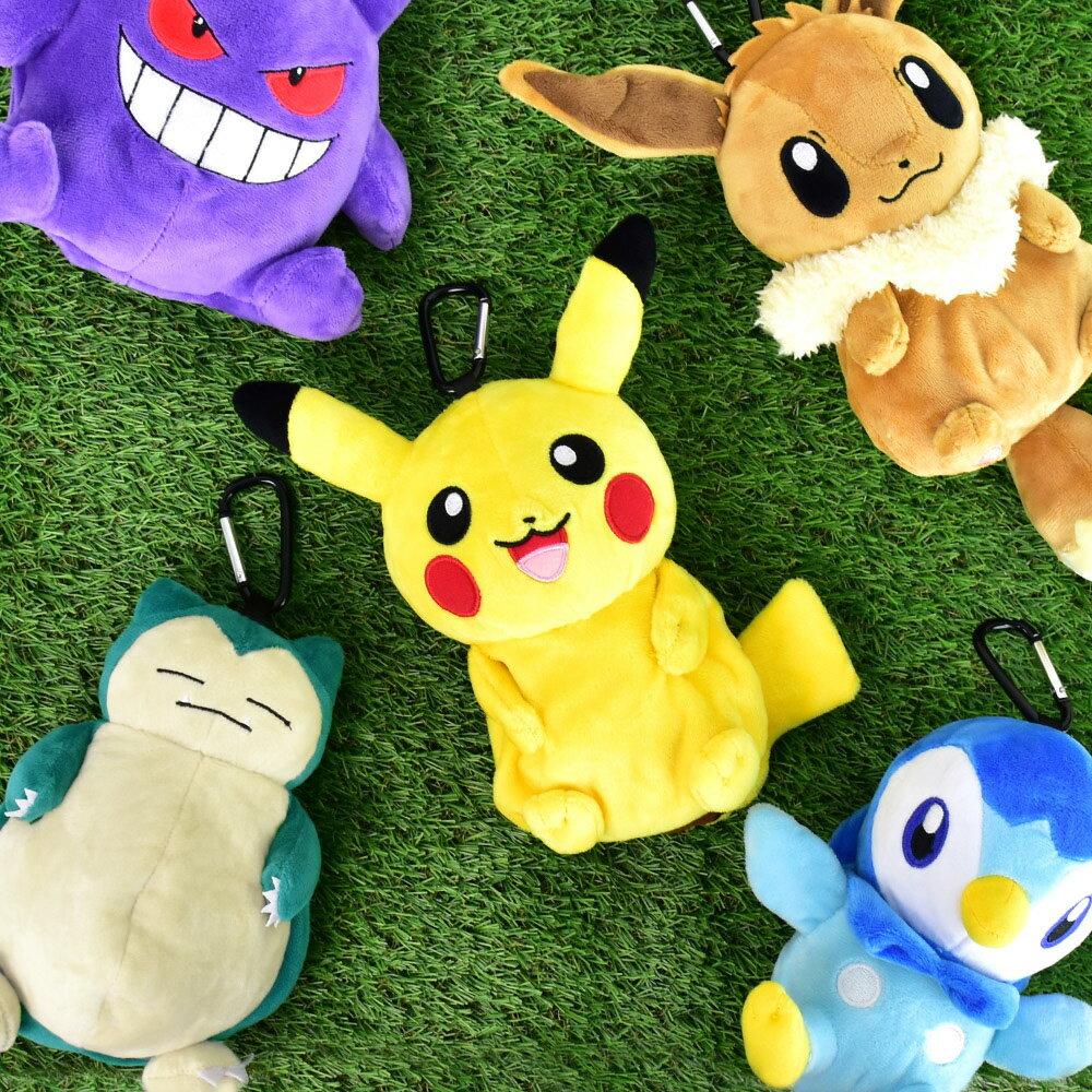 Pocket Monster Pokémon Pouch Plush Cosmetic Travel Mini Small Pikachu Eevee Gengar Snorlax Children Kids Elementary School Students Junior High Ladies