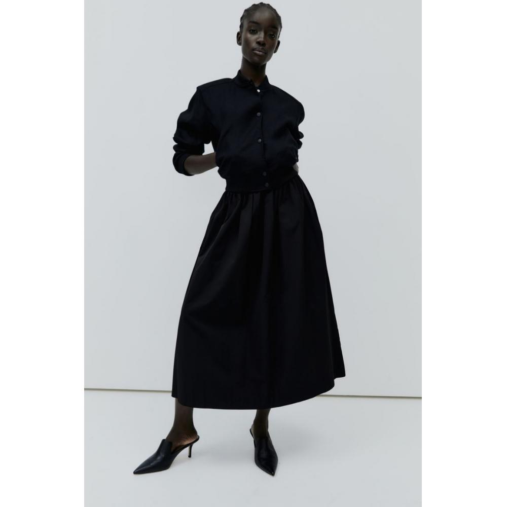 

Бомбер из льняной смеси HM, черный