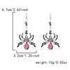 Vintage Colorful Crystal Spider Dangle Earrings for Women Exaggerated Dark Insect Big Spaider Halloween Earrings Gothic Jewelry