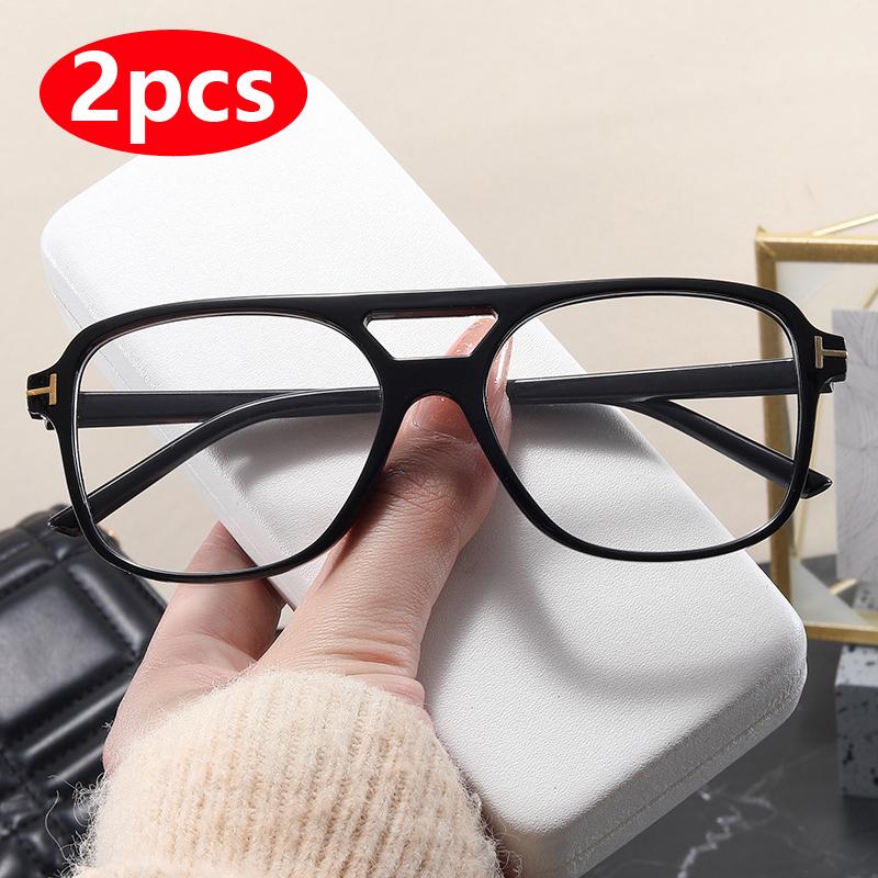 Mote Pilotbrilleinnfatninger Kvinner Dobbelt bro Oversized Brilleinnfatning Firkantede Briller Klassisk Merke Designerbriller UV400