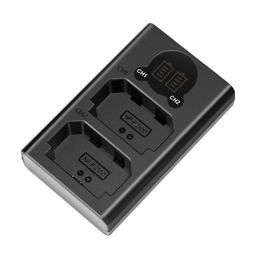 Neewer Dual USB Charger for Sony NP-FZ100 Battery For Sony ZV-E1, FX3, FX30, A1, A9 II, A7R V, A7S III, A7 IV, A6600, A7C Camera