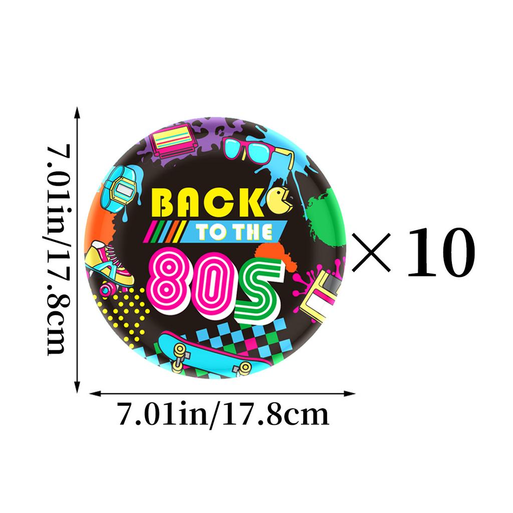 80er-Jahre Themenparty Dekoration, Retro-Radio, Pappteller, Pappbecher, Messer-, Gabel- und Löffelset, individuell