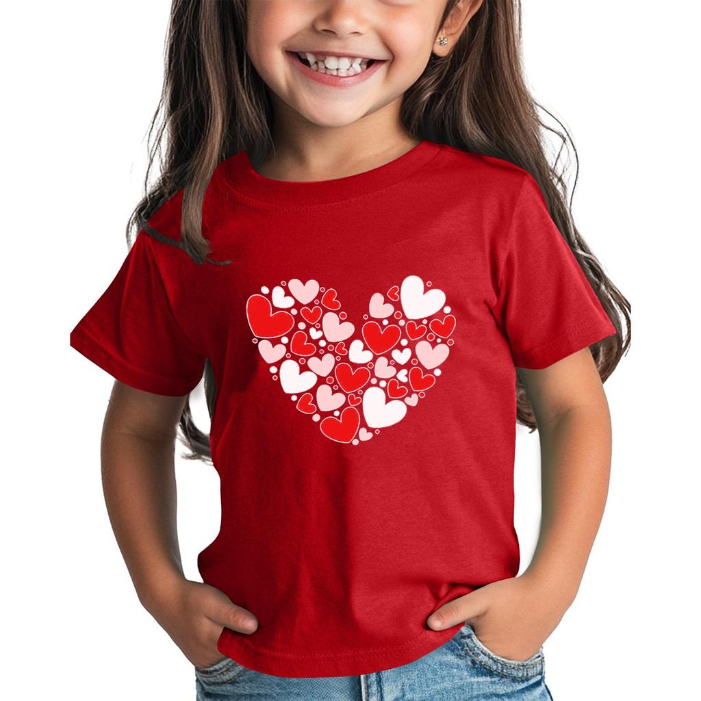 Koszulka dla chłopca i dziewczynki na Walentynki Słodkie koszulki z serduszkami dla dzieci Koszulki walentynkowe dla dzieci