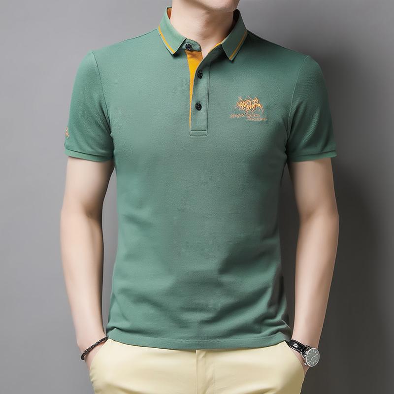 Summer Polo Shirt Men 'S Short Sleeve Business Slim Korean Embroidered Half Sleeve Solid Color Shirt
