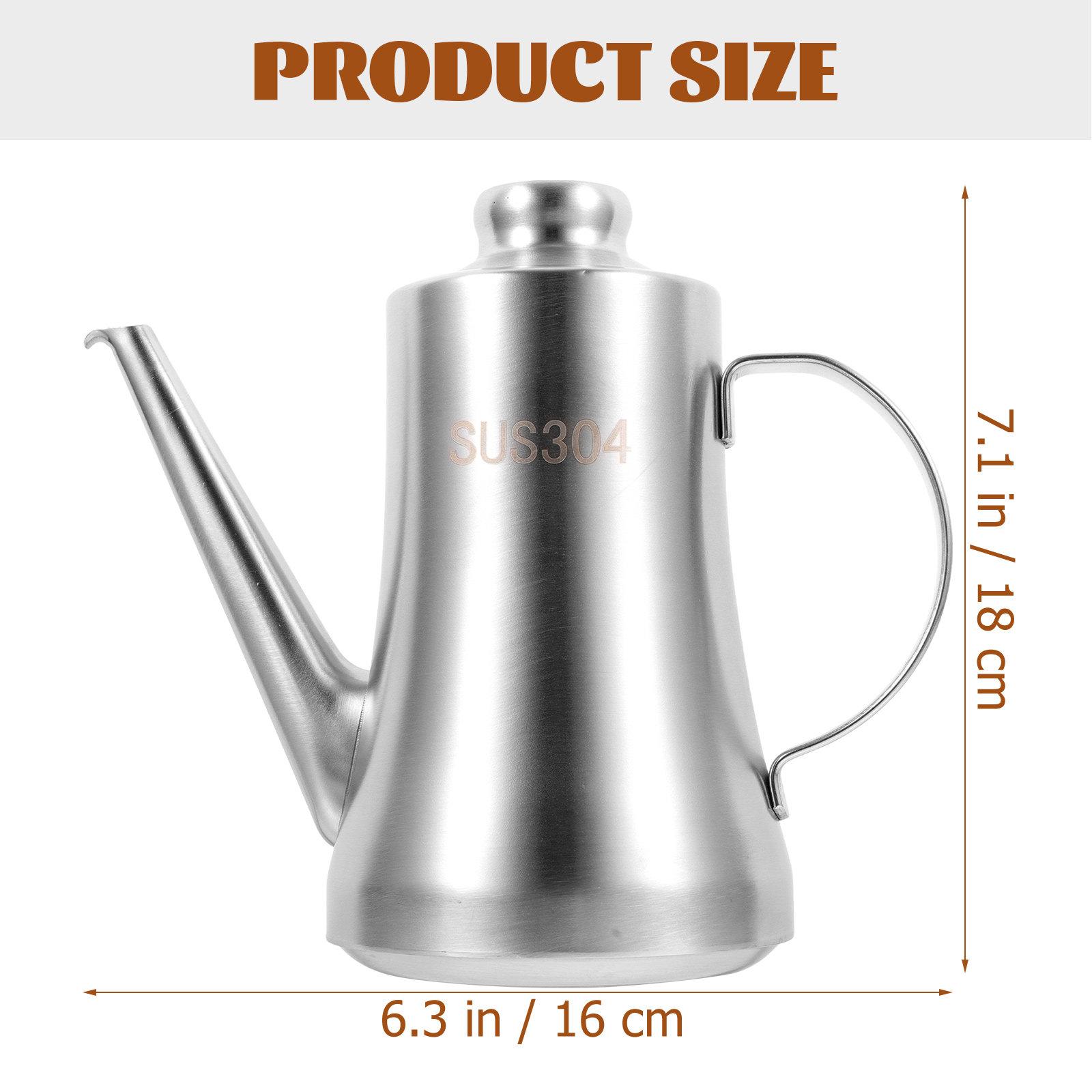 Stainless Steel Oil Pot Multi-Functional Grease Container Kitchen Oil Storage Bottle Vinegar Dispenser Cooking Sauce Jar Kitchen