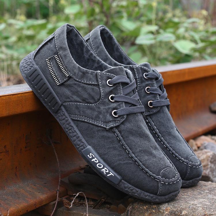 Moda Moda Erkek Kanvas Ayakkabılar Erkek Yazlık Günlük Denim Ayakkabılar Erkek Spor Ayakkabıları Slip On Loafer Sürüş Makoseni Chaussure Homme Siyah H71