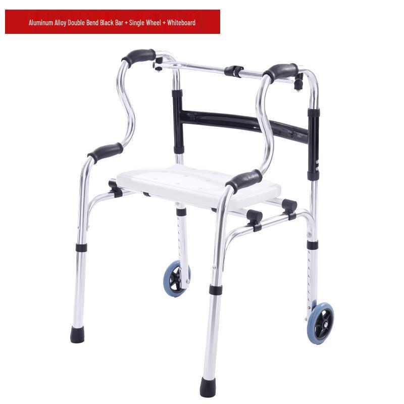 Stainless Steel Rollator Walker with Seat and Wheels - Rehabilitation Support Frame