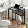 63 Cm Drop Leaf Writing Work Desk - Black