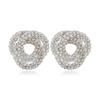 Elegant Geometric Hollow Diamond Stud Earrings for Women - Luxury Niche Design