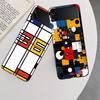 TOPLBPCS Mondrian Grid Phone Case For Samsung Z Flip 7 6 5G Galaxy Z Flip 5 4 3 Black Hard Cell Cover Luxury PC Shell Coque