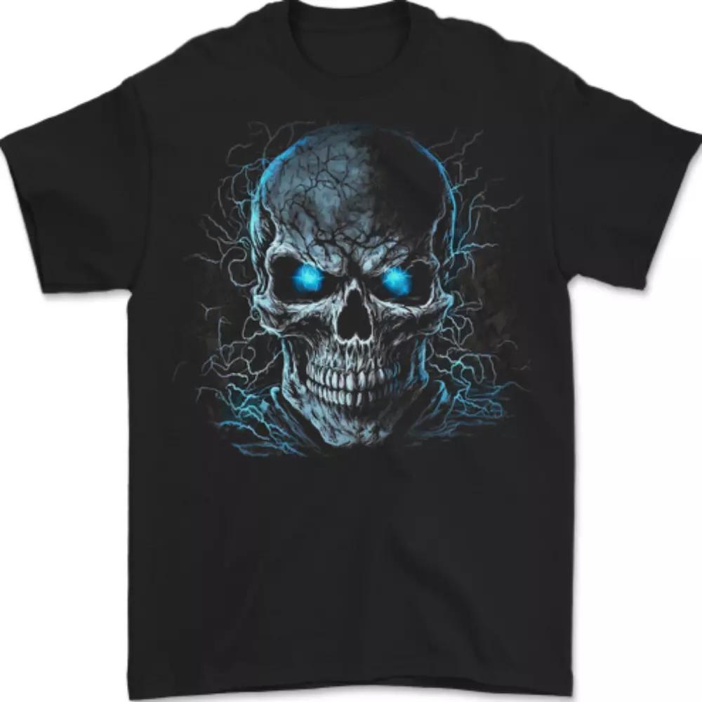 

Blue Cosmic Skull Mens T-Shirt 100% Cotton 2XL