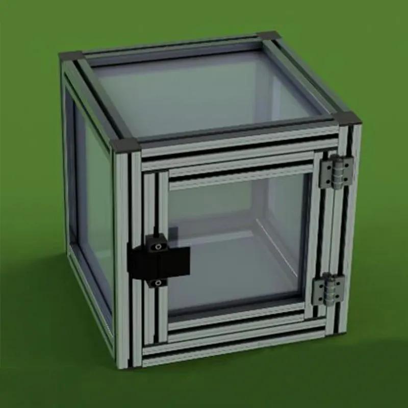 1 STuks Zwart Aluminiumlegering Deursluiting Slot Frame Bevestigingsaccessoires geschikt voor 3030 4040 4545 Europese Standaard Aluminium Profiel