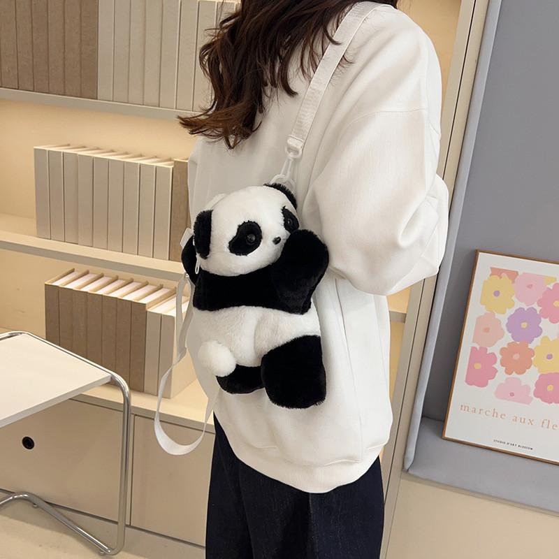 Adorable Plush Panda Children's Bag For Girls Lightweight Breathable And Versatile Design