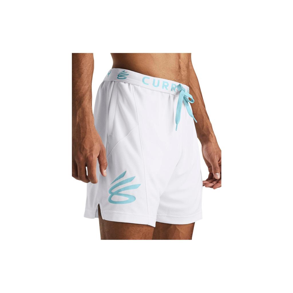 Under Armour Kraťasy s potiskem Curry Splash a stahovací šňůrkou Pánské kraťasy Bílé 1380327-100