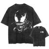 Marvel Venom Geprint T-shirt Trendy Casual Unisex Korte Mouwen Katoen Gewassen Vintage Los T-shirt
