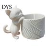PLA Plastic Succulents Pot 3D Printed Cat Planter, Cute Kitty Flower Pot, Decorative Small Desk Organizer for Stationery Plant Cacti, Home Office