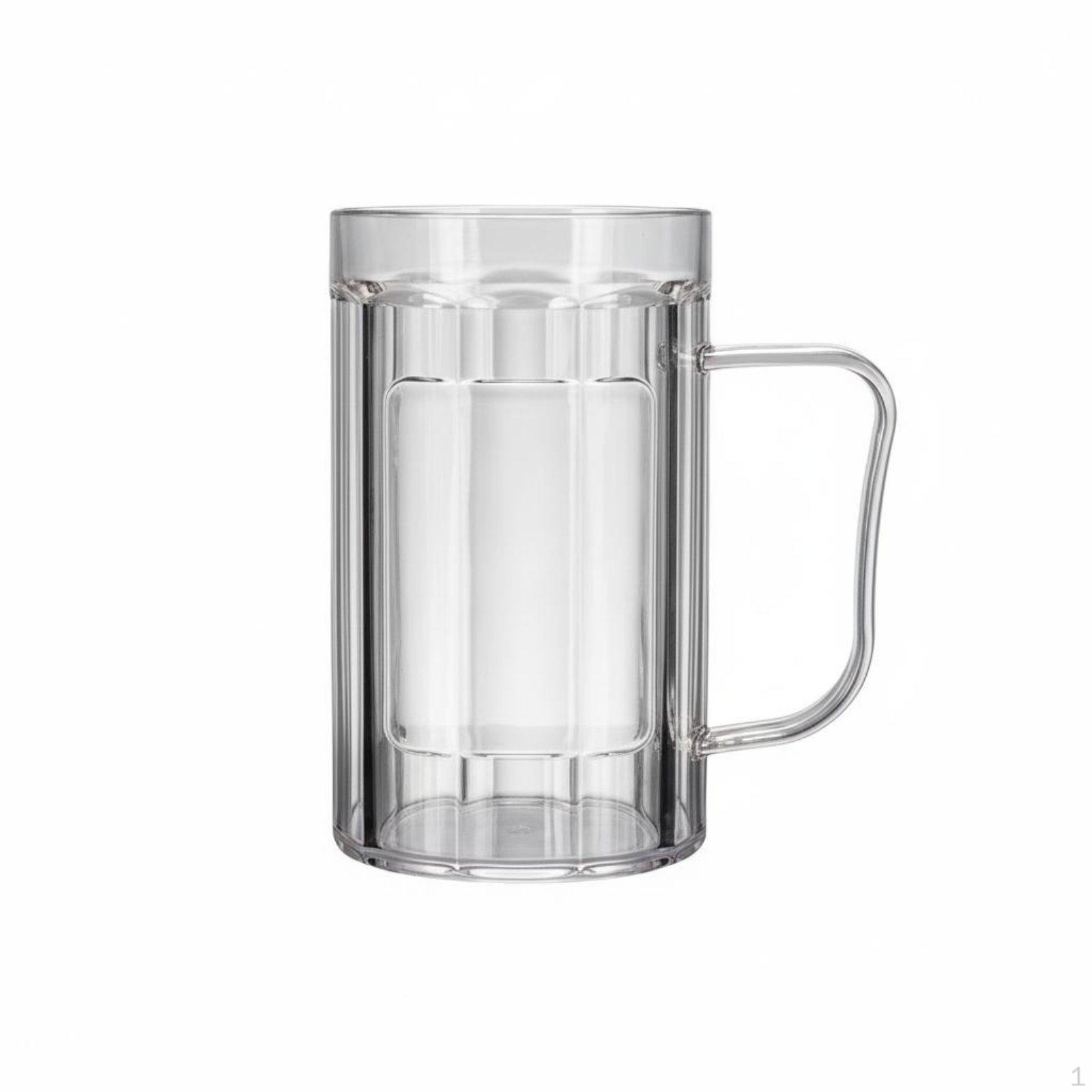 100 Pieces 500ml Thickened Beer Cup Large Capacity Handled Mug Shatterproof Transparent Stein