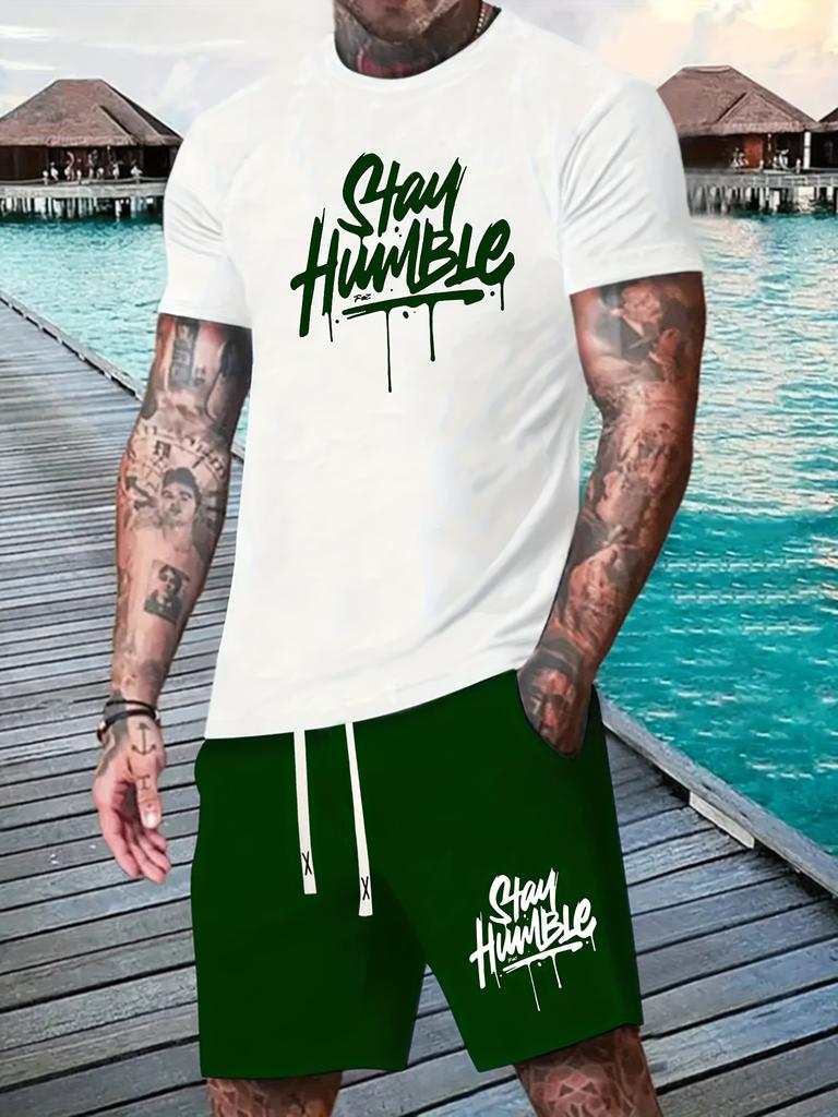 Hawaiian Style 3D Printed Men's T-shirt And Shorts Set Summer Everyday Men's Short Sleeves Outdoor Beach Men's Casual Shorts