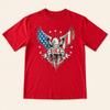 Y2K Americana Eagle Graphic Tee Kids L/XL Red USA Shirt Unisex T-Shirt