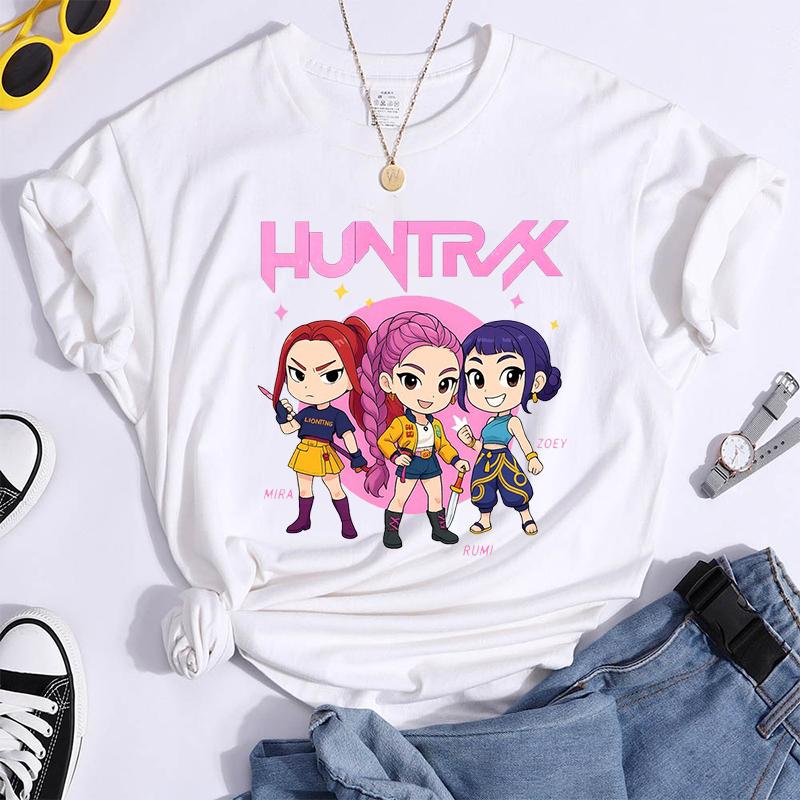 Hot K-Pop Demon Hunters Funny Summer T-Shirt Harajuku Saja Boys Derpy Tiger Print Fashion Short Sleeve Summer Casual T-Shirt Top