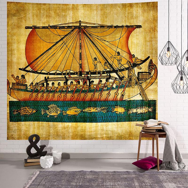 Oude cultuur print hippie geel oud Egyptisch wandtapijt wandhanger Egyptisch wandtapijt wandbekleding huisdecoratie vintage