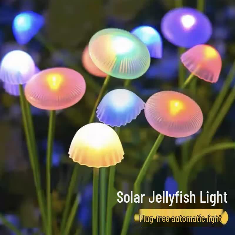 Solar Powered Jellyfish Fiber Optic Garden Lights