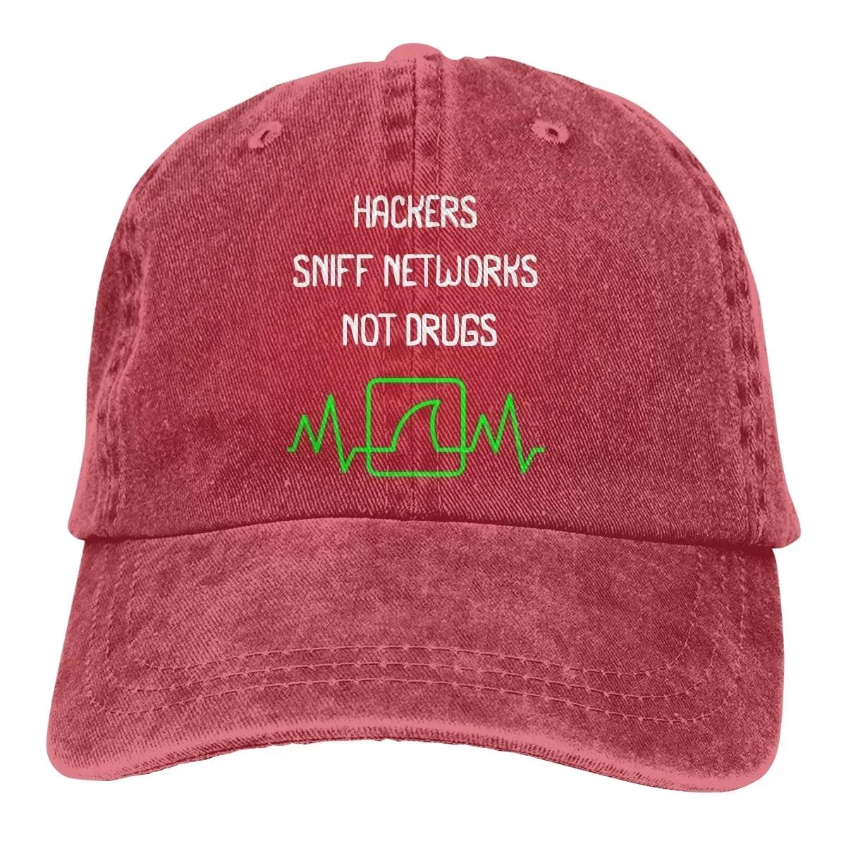 Adjustable Solid Color Baseball Cap Hackers Sniff Networks Cyber Security Fun Washed Cotton Linux Program Sports Women Hat Adjustable