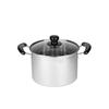 Pearl Metal NEW Danran Stainless Steel Pot with Glass Lid, 22cm, H-5872, IH Compatible, Silver