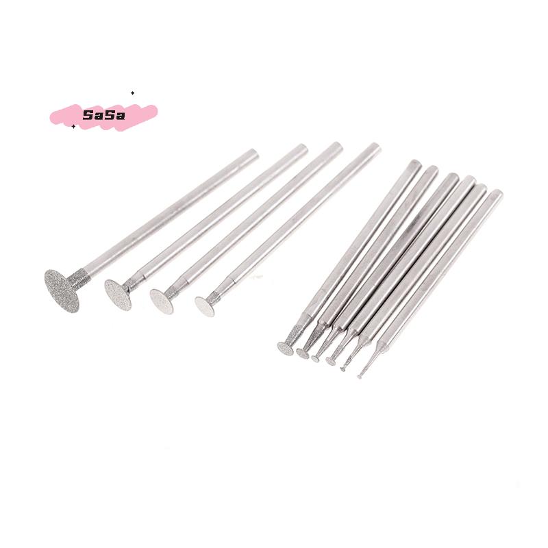 10Pcs Ultra-Thin T-Head Shank Diamon-d Mounted Grinding Bits Accessory for Stone Jade Carve Polish Engrave Tool