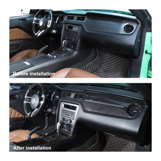 Carbon Fiber Interior Exterior Trim Full Decor Covers For Ford Mustang 2010-2014
