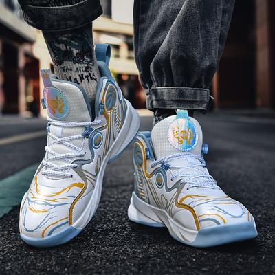Sommerfarbe Herren Basketballschuhe Dämpfung Rutschfest Sportschuhe Fitness Trainingsschuhe Herren Basketballstiefel Basketball-Sneaker