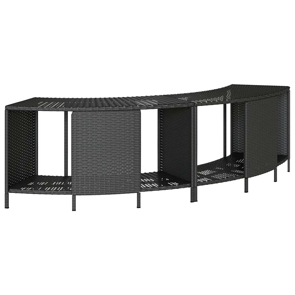 Außenregale für Whirlpool 2 Stück Schwarzes Poly-Rattan