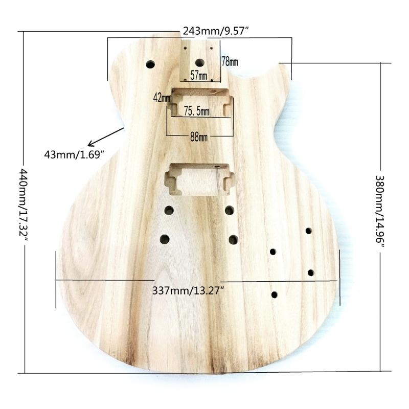 Unfinished Handcrafted Guitar Body Maple Wood Electric Guitar Body Guitar Barrel Replacement Parts Guitar DIY Accessory