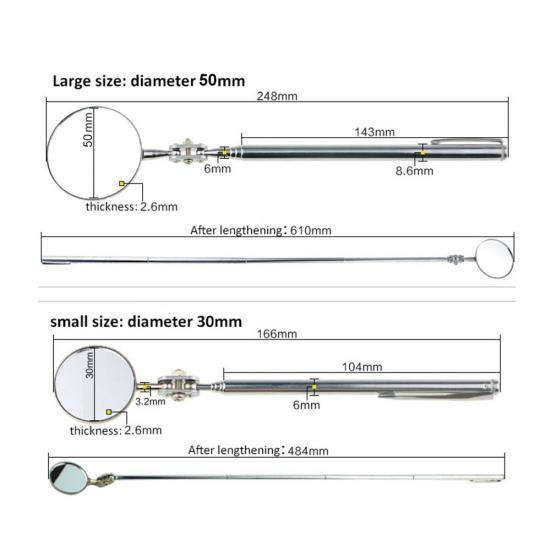 Konserwacja samochodu Składany reflektor teleskopowy Lusterko inspekcyjne podwozia spawalniczego
