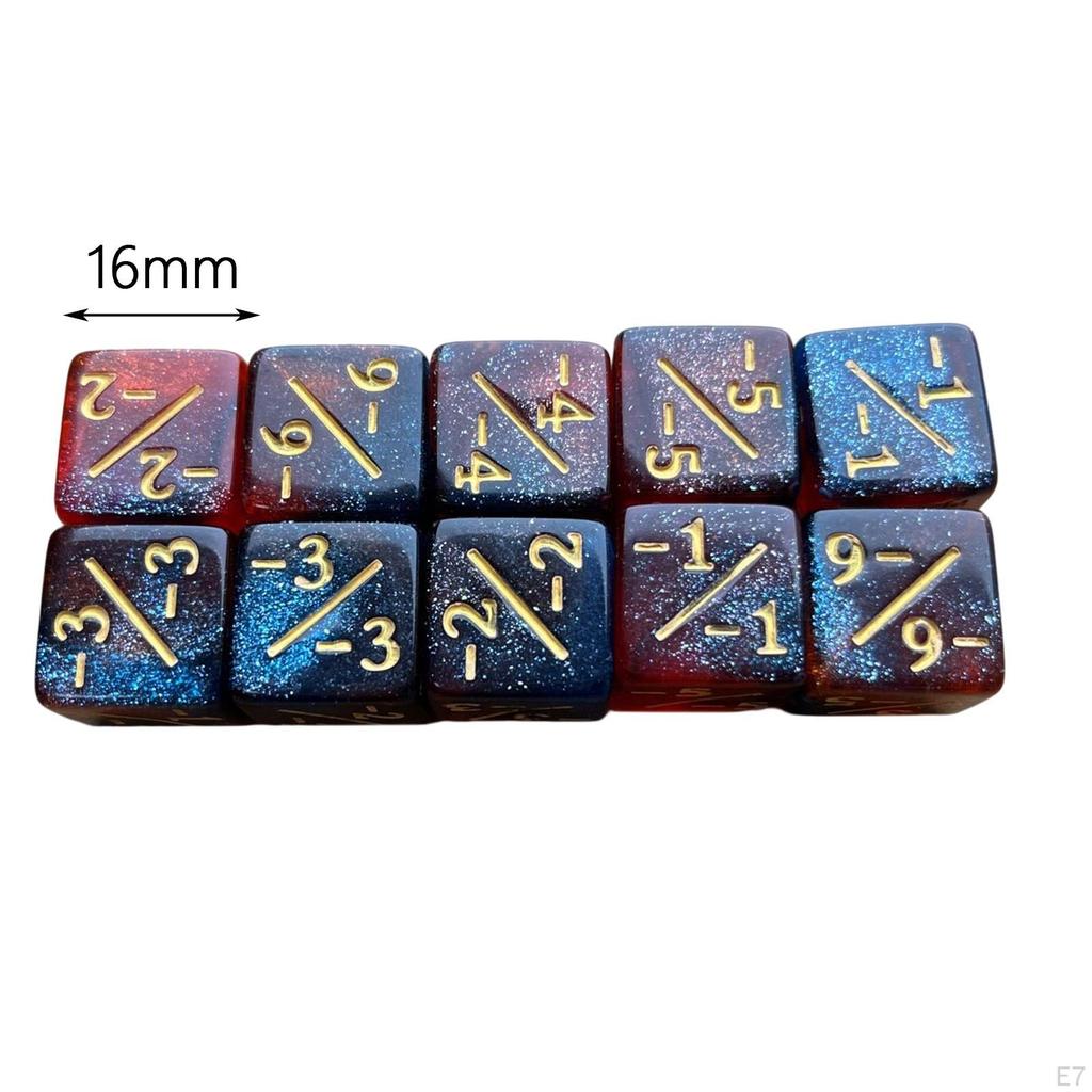 10 Pcs Acrylic Dice Math Counting Teaching Adding Subtracting Mathematical Tool, Board