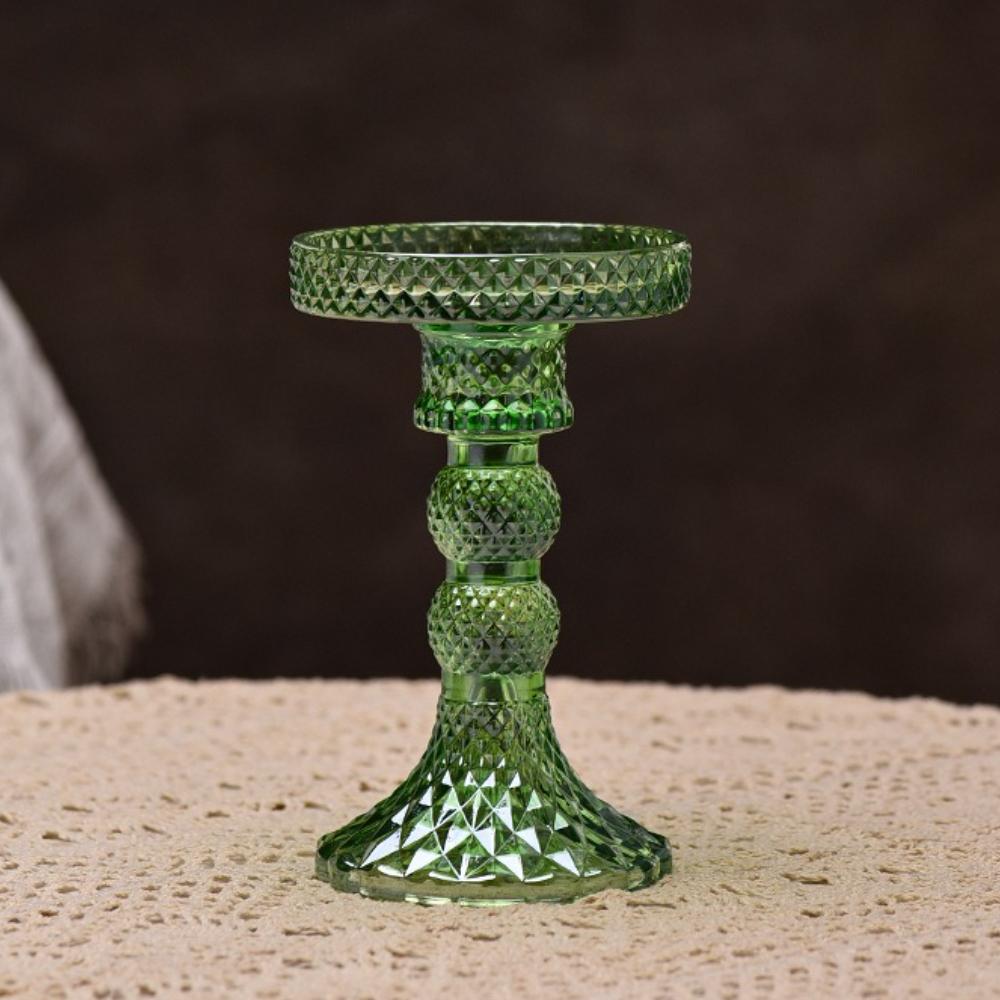 Creative Christmas Light Luxury High Footed Glass Candleholder Home Candleholder Base Romantic Wedding Table Creative Home Decor