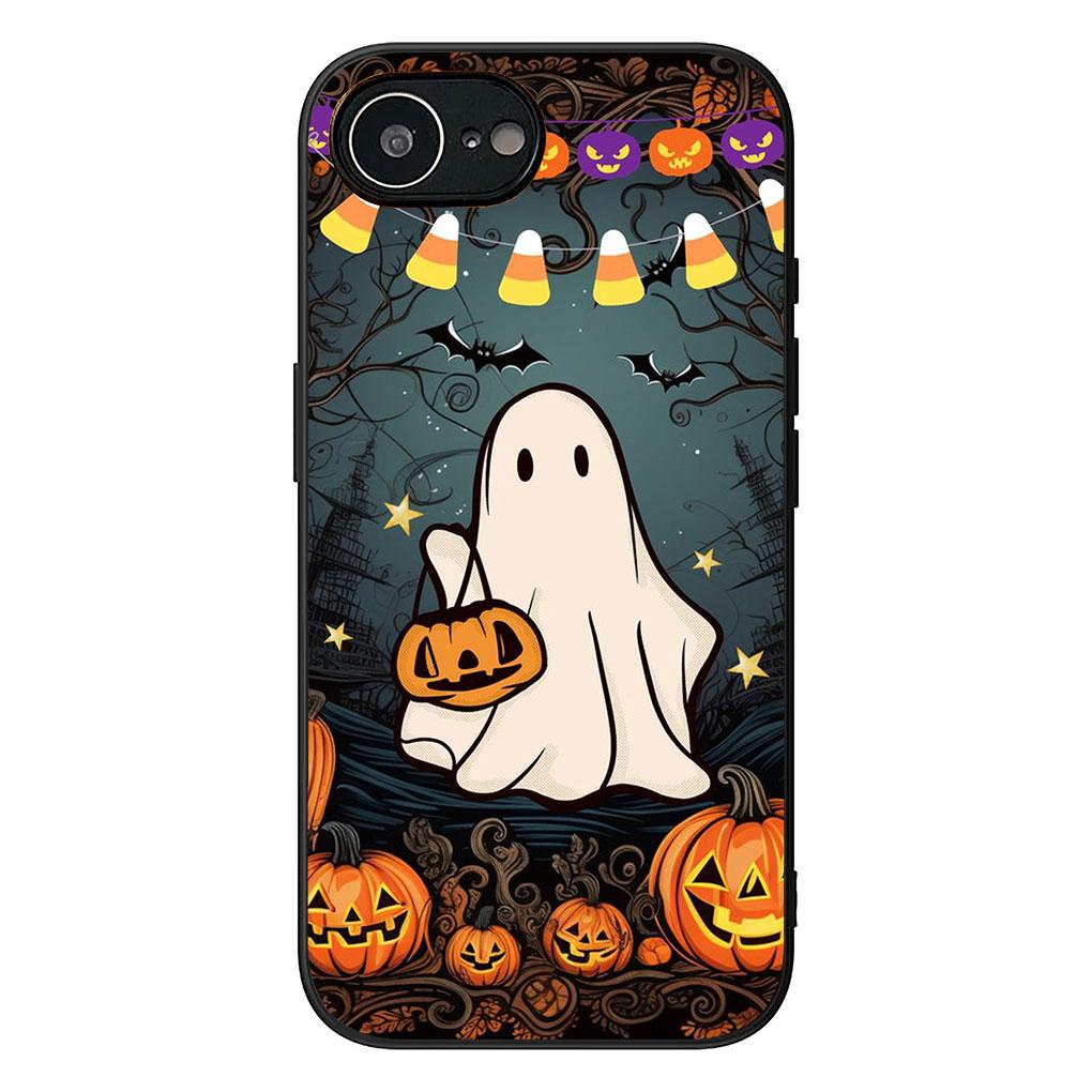 Halloween Little Ghost with Pumpkin Phone Cover for Apple iPhone 17 16 14 15 Pro Max Plus 15+ 16E XR ProMax Air 16+ Soft Case iPhone 15
