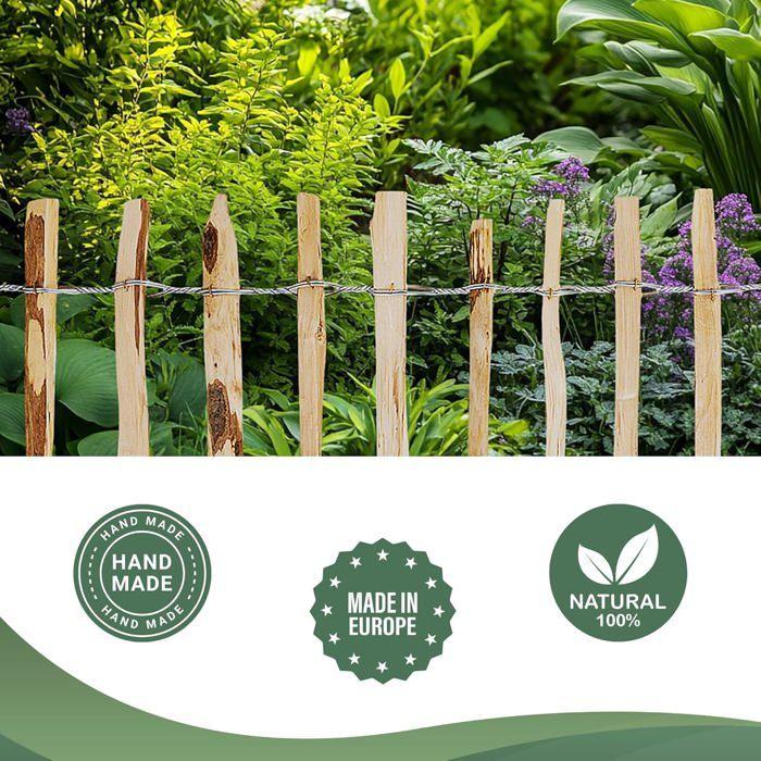 Clôture De Jardin - CREATIVE HOME - Bois De Noisetier - Hauteur 70 Cm - Longueur 5 M - Espacement 3-5 Cm